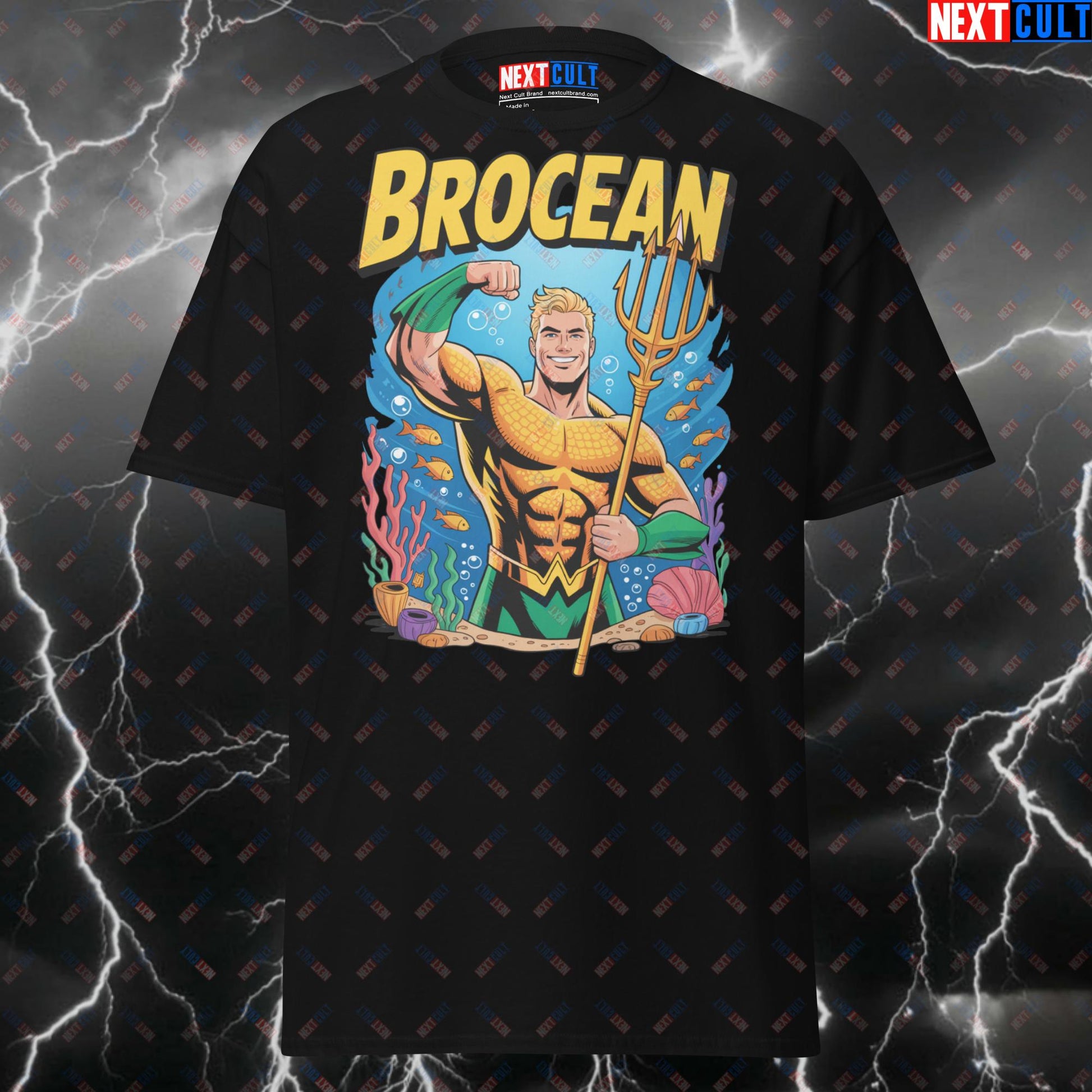 Brocean Gym Hero T-Shirt - Funny Aquaman Pump Cover Tee for Lifters, Gymbros & Fitness Meme Lovers T-shirts Aquaman Bodybuilding Films Fitness Gym Justice League Pump Cover Superheroes Workout Next Cult Brand