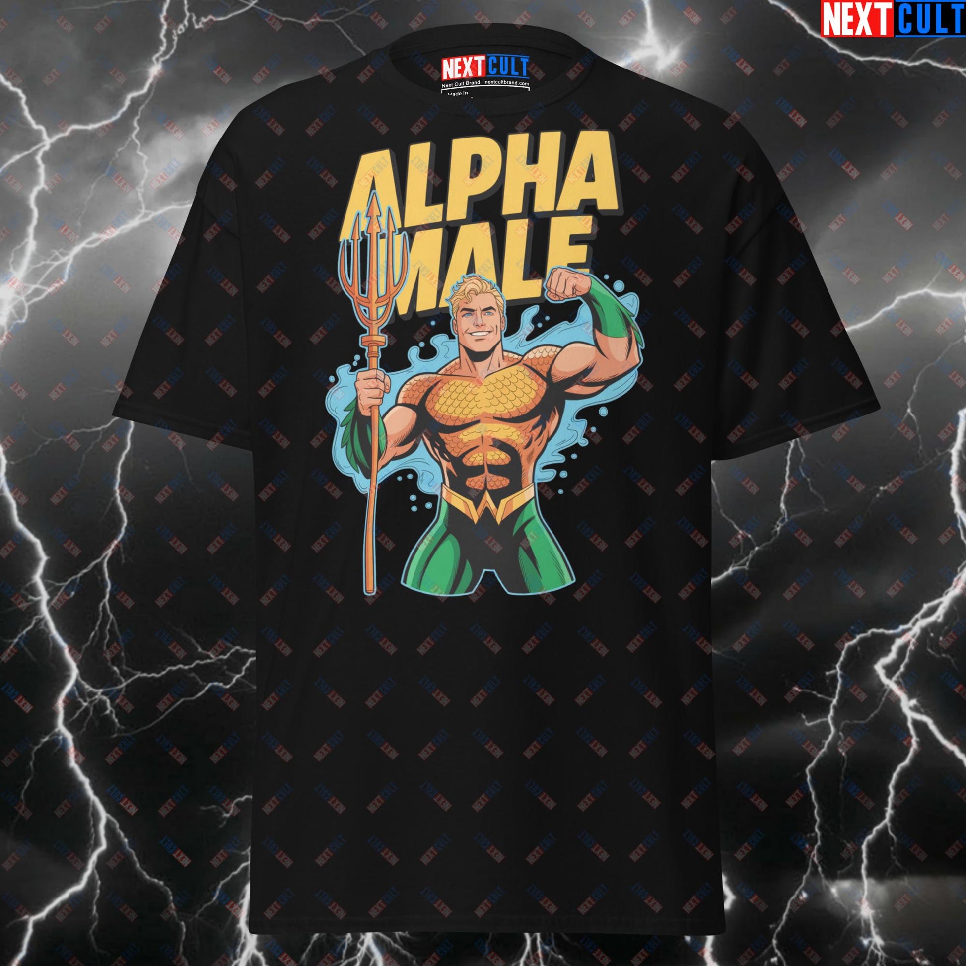 Alpha Male Gym Hero T-Shirt - Funny Aquaman Pump Cover Tee for Lifters, Gymbros & Superhero Fans T-shirts Aquaman Bodybuilding Films Fitness Gym Justice League Pump Cover Superheroes Workout Next Cult Brand