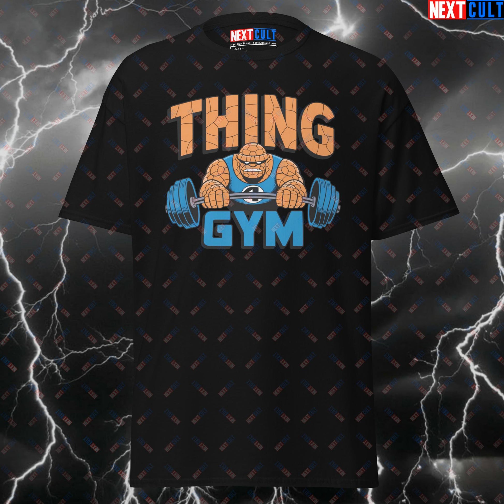 The Thing Gym Hero Pump Cover Tee for Lifters & Superhero Fans - Fantastic 4 Comic Book Meme T-Shirt - Funny Gym Shirt T-shirts Bodybuilding Fantastic 4 Films Fitness Gym Powerlifting Pump Cover Superheroes Workout Next Cult Brand