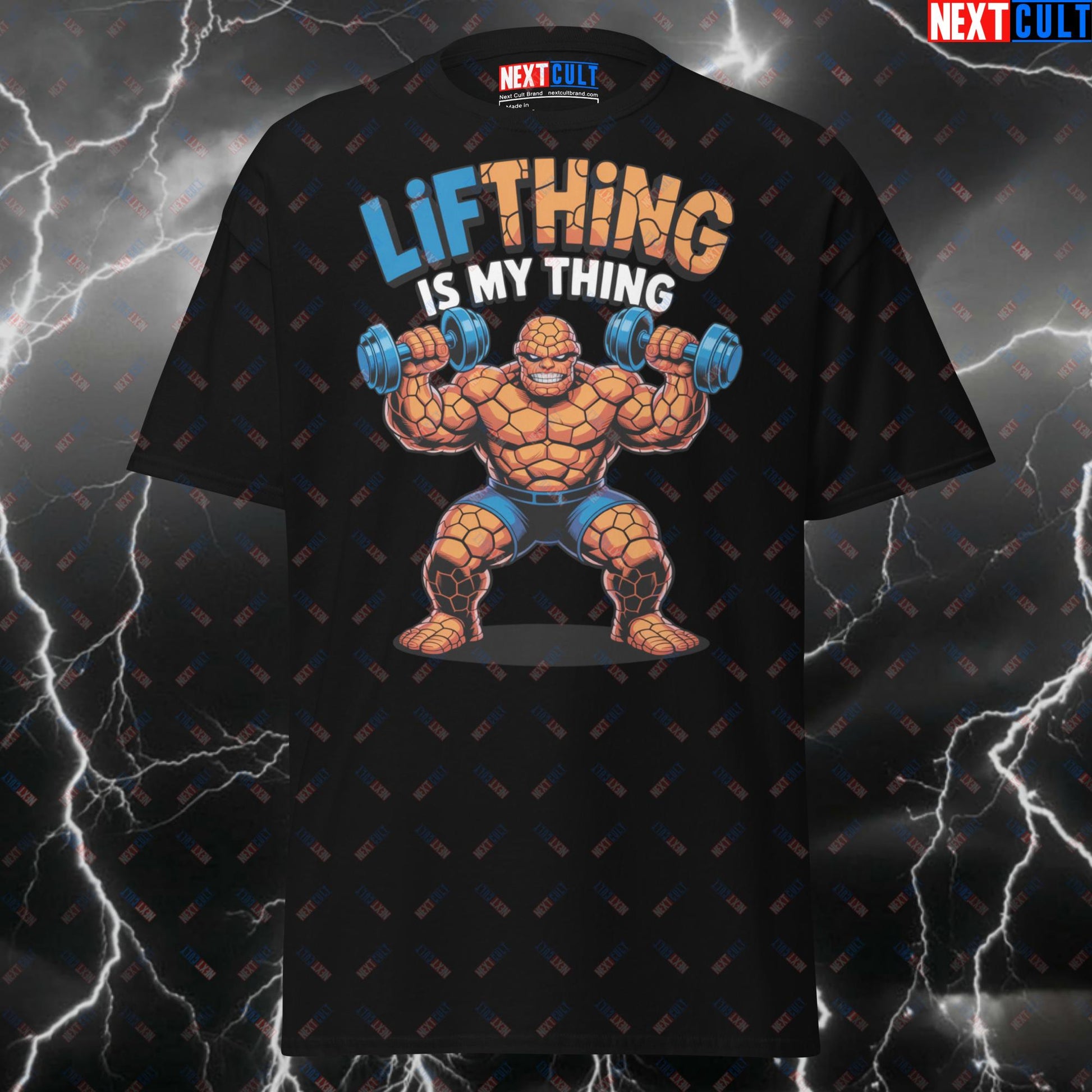 LiftThing Is My Thing Comic Book Tee for Gym Bros, Workout Pump Cover & Superhero Fitness Meme Top - Funny Gym Shirt T-shirts Bodybuilding Fantastic 4 Films Fitness Gym Pump Cover Superheroes Workout Next Cult Brand