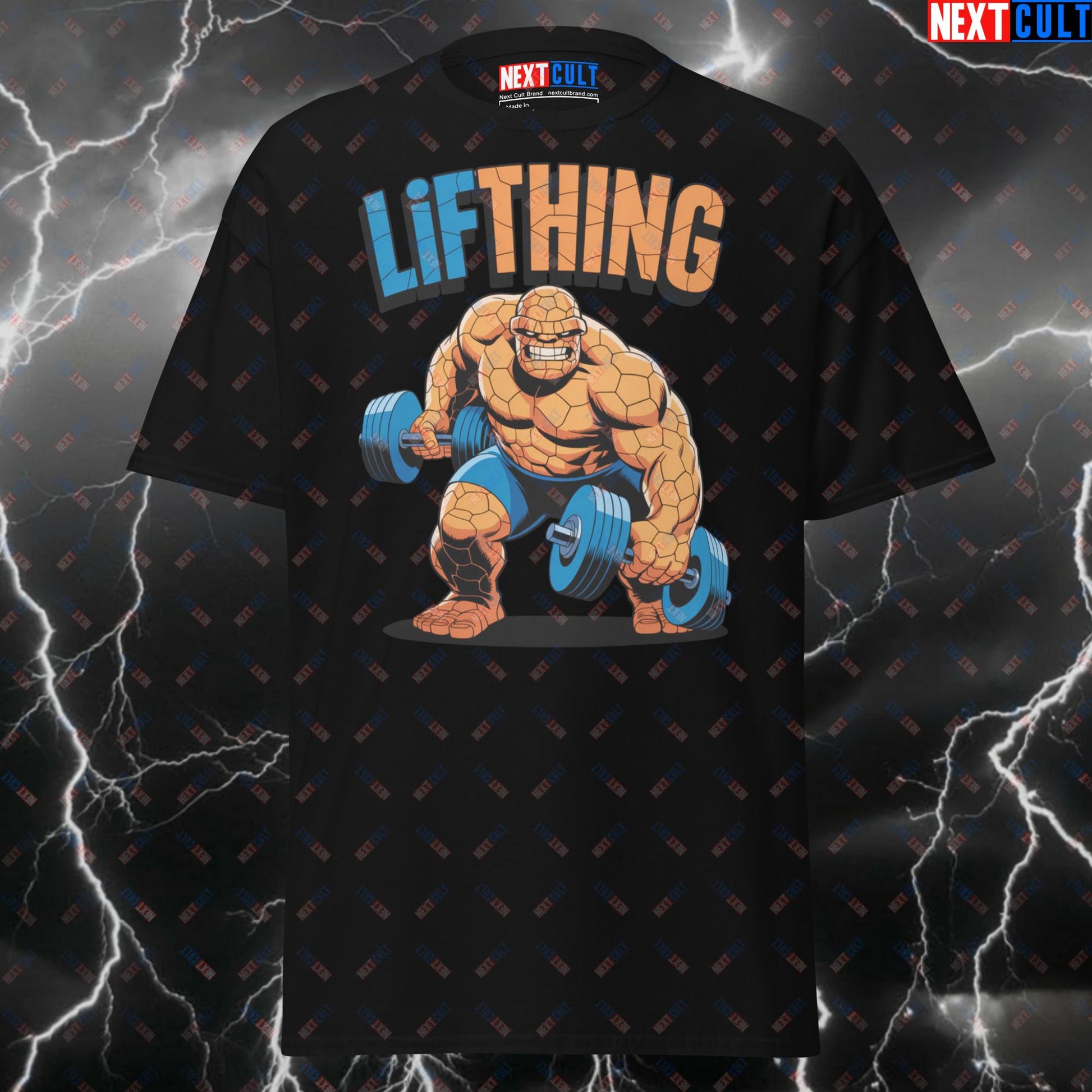 LifThing Funny Gym T-Shirt - The Thing Pump Cover Tee for Gym Bros, Fitness & Bodybuilding Meme Shirt T-shirts Bodybuilding Fantastic 4 Films Fitness Gym Pump Cover Superheroes Workout Next Cult Brand