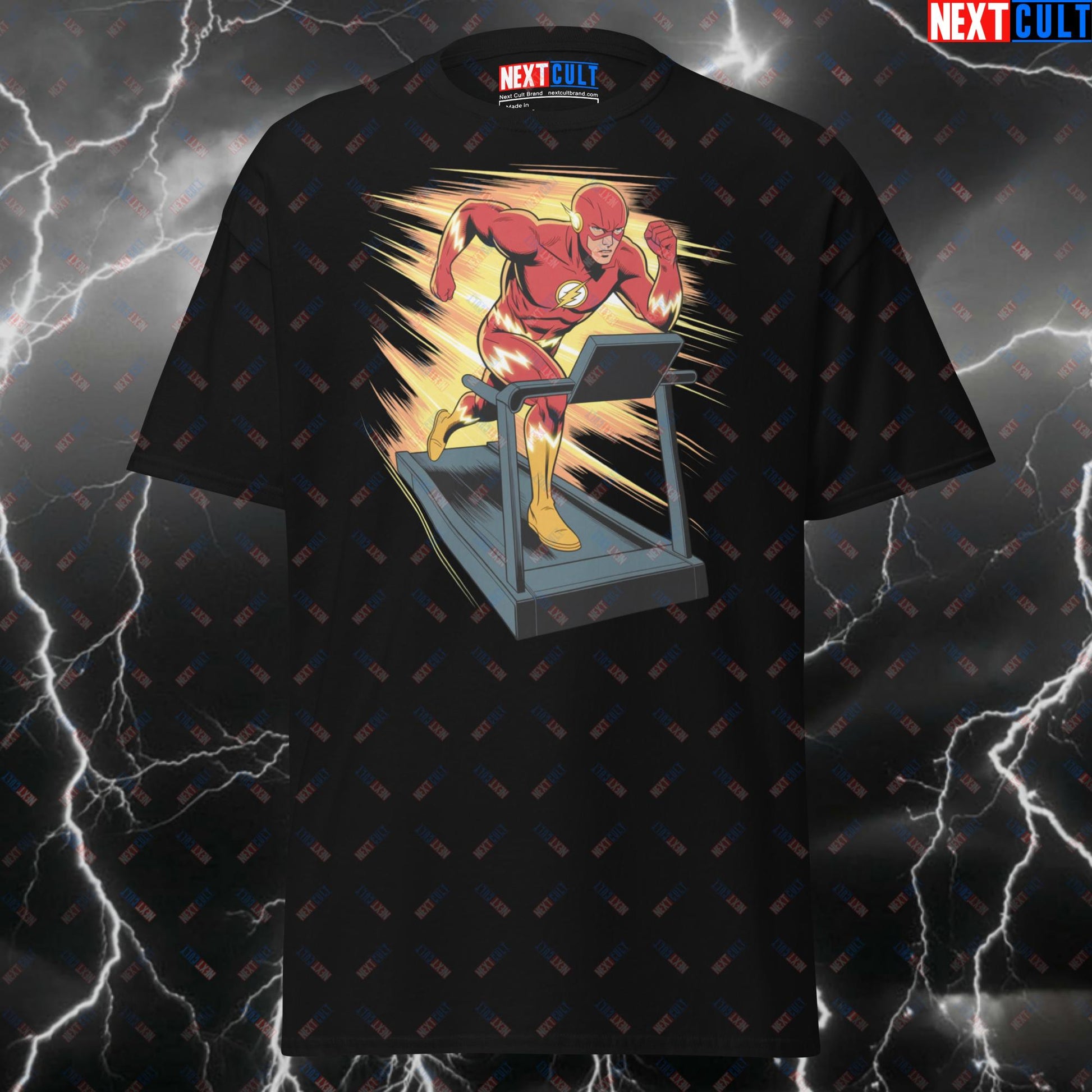 Cardio Speed Flash Superhero Tee for Running, Treadmill & Workout - Meme Gymbro Pump Cover Top T-shirts Cardio Films Fitness Flash Gym Justice League Pump Cover Superheroes Workout Next Cult Brand