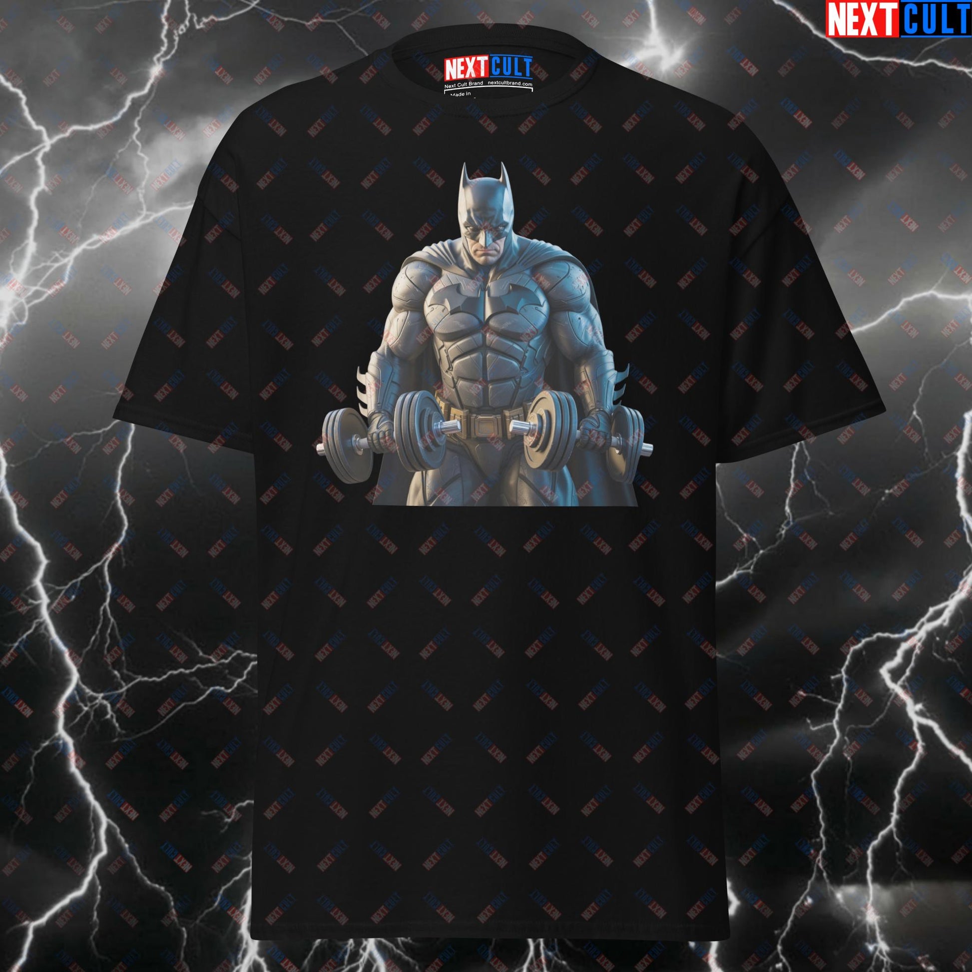 Batman Gym Hero T-Shirt - Funny Superhero Comic Book Tee for Lifters & Gymbros - Pump Cover Workout Top for Fitness Gains T-shirts Batman Bodybuilding Films Fitness Gym Justice League Pump Cover Superheroes Workout Next Cult Brand