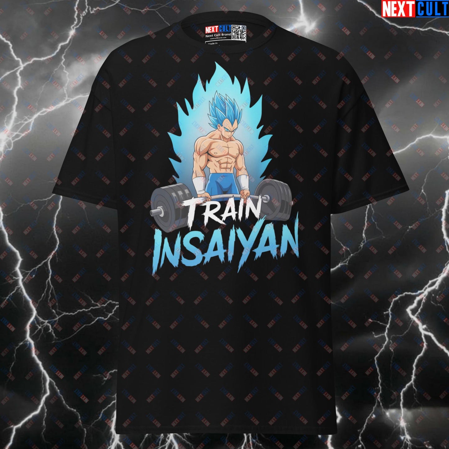 Train Insaiyan Funny Gym T-Shirt - Dragon Ball Z Anime Workout Tee & Pump Cover for Lifters T-shirts Anime Bodybuilding Dragon Ball Z Fitness Gym Powerlifting Pump Cover TV Workout Next Cult Brand