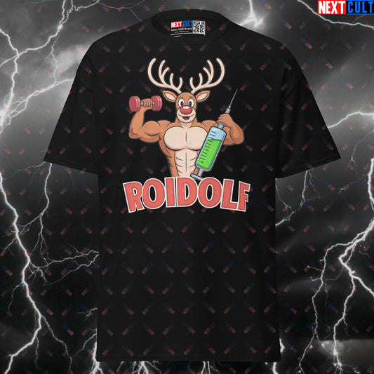 Roidolf The Red Nosed Gainsdeer Funny Gym Shirt - Not Natty Christmas Pump Cover Tee T-shirts Bodybuilding Christmas Fitness Gym Pump Cover Steroids Workout Next Cult Brand