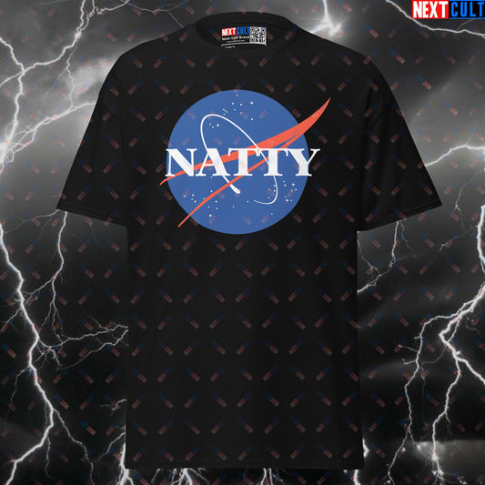 Natty NASA Space Gym T-Shirt | Funny Gym Meme Tee for Lifters & Pump Cover Top T-shirts Bodybuilding Fitness Gym NASA Natty Pump Cover Workout Next Cult Brand