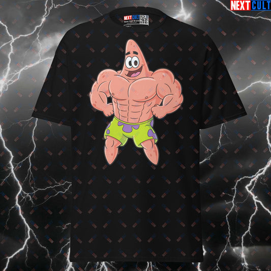 Patrick Star Bodybuilding Tee: Funny Gym Meme Shirt & Ultimate Pump Cover for Lifters T-shirts Bodybuilding Fitness Gym Pump Cover SpongeBob TV Workout Next Cult Brand