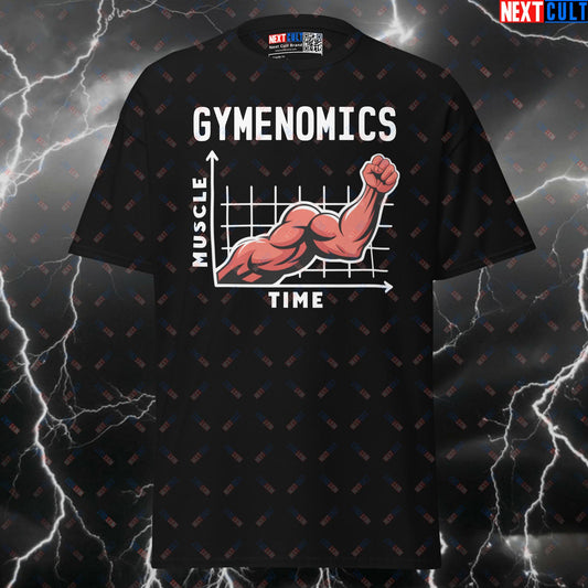 Gymenomics Funny Gym T-Shirt | Bro Science Muscle Graph Tee | Gym Meme Pump Cover Top T-shirts Bodybuilding Fitness Gym Pump Cover Workout Next Cult Brand