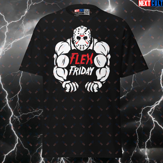Flex Friday the 13th Funny Gym T-Shirt - Jason Voorhees Halloween Pump Cover Top for Lifters T-shirts Bodybuilding Films Fitness Gym Halloween Pump Cover Workout Next Cult Brand