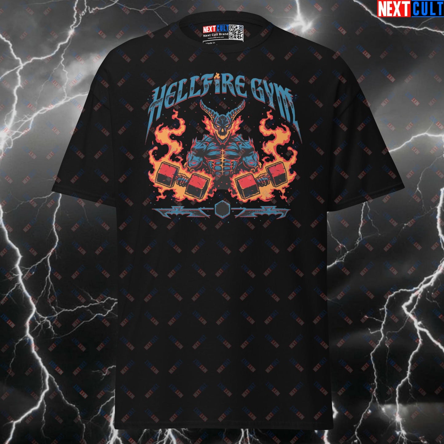 Stranger Things Hellfire Gym Shirt | Funny Gym Meme Tee | Halloween & Workout Pump Cover Top T-shirts Bodybuilding Fitness Gym Halloween Pump Cover Stranger Things TV Workout Next Cult Brand