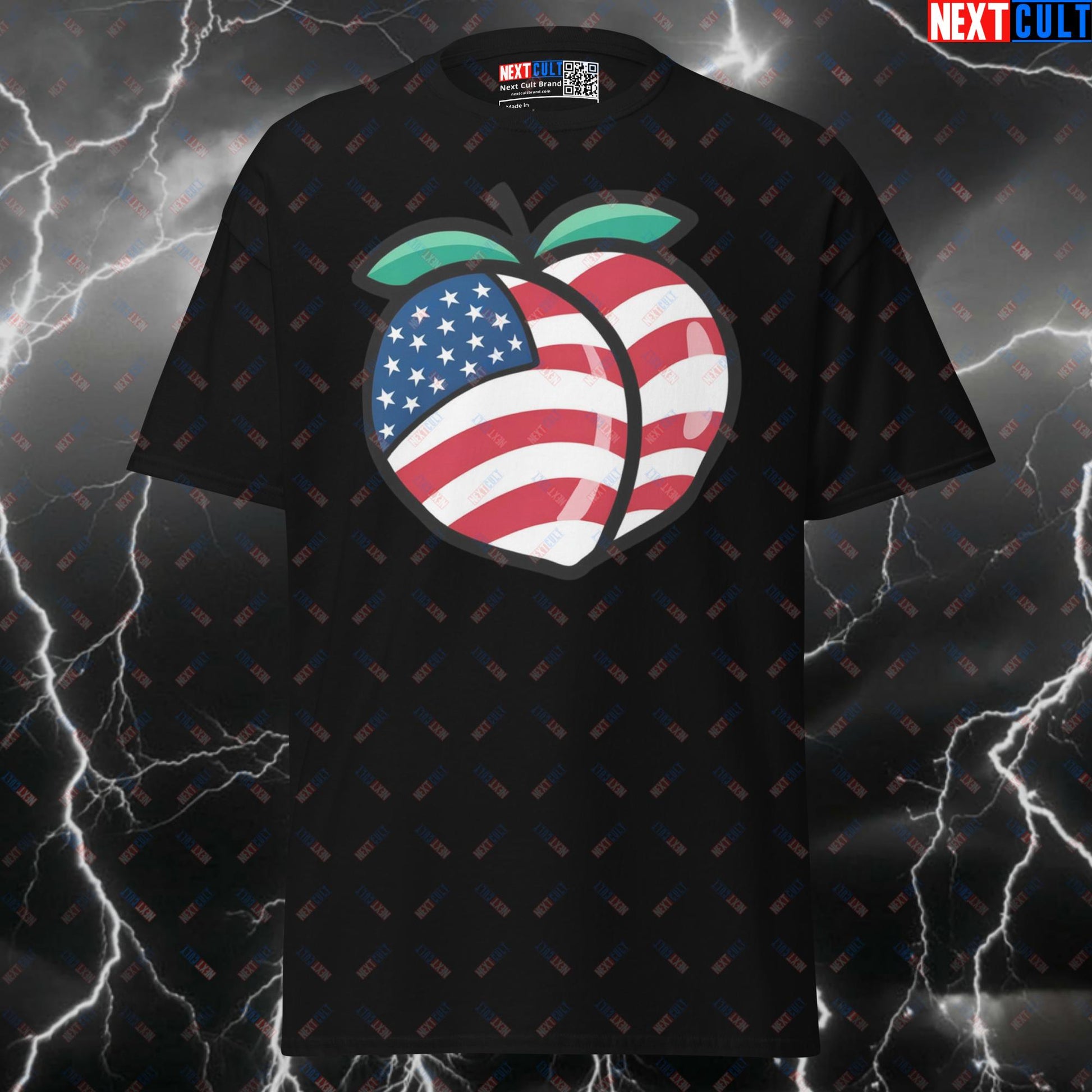 American Peach Funny Gym Shirt | Booty Pump Cover Tee for 4th of July Leg Day Gains T-shirts 4th of July Bodybuilding Fitness Gym Leg Day Pump Cover Workout Next Cult Brand