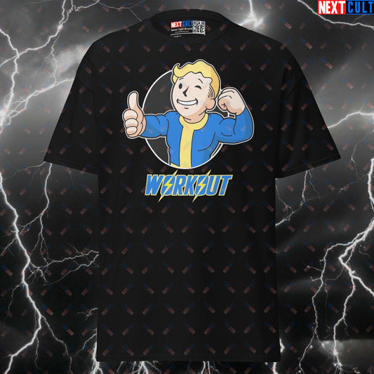 Funny Fallout Vault Boy Gym Meme Tee - Essential Workout Pump Cover Shirt for Gains T-shirts Bodybuilding Fallout Fitness Gym Pump Cover Video Games Workout Next Cult Brand