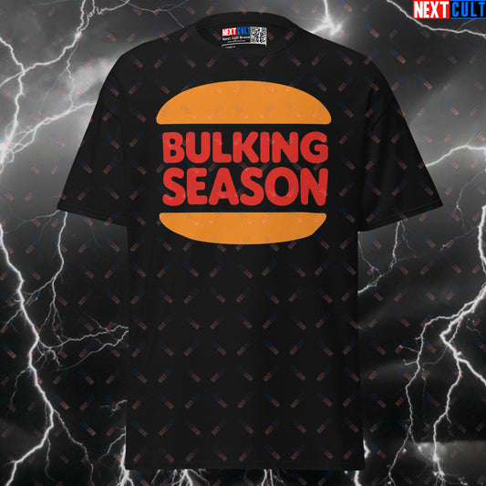 Bulking Season Funny Gym T-Shirt - Fast Food Burger Pump Cover Tee for Lifters & Gains T-shirts Fast Food Fitness Gym Pump Cover Workout Next Cult Brand