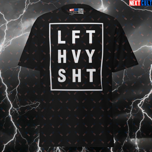 LFT HVY SHT Gym T-Shirt - Funny Workout Tee & Ultimate Pump Cover Top for Lifters T-shirts Bodybuilding Fitness Gym Powerlifting Pump Cover Workout Next Cult Brand
