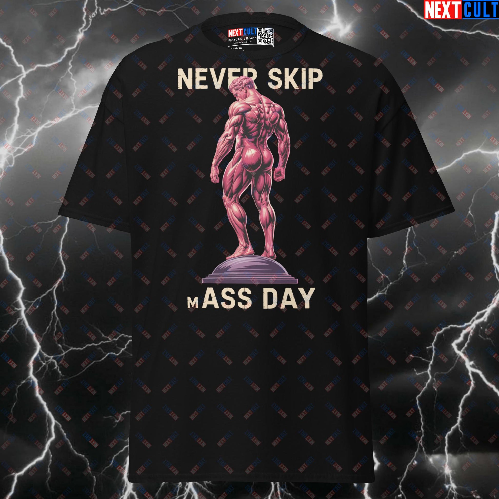 Never Skip Mass Day Funny Gym T-Shirt | Greek Mythology Booty Workout Pump Cover Tee T-shirts Ancient Greece Bodybuilding Fitness Gym Leg Day Pump Cover Workout Next Cult Brand