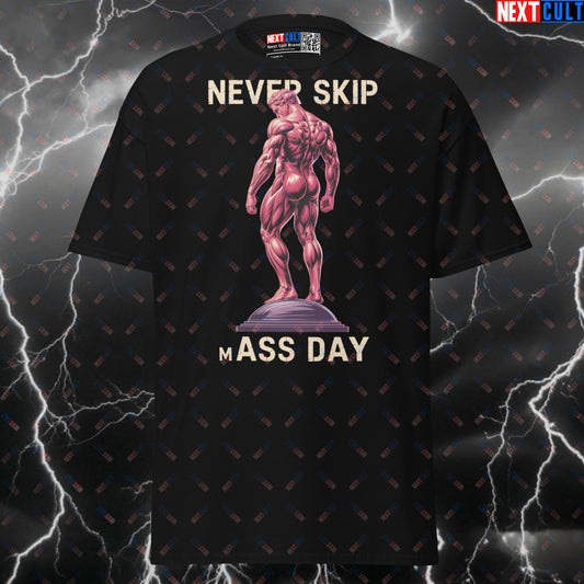 Never Skip Mass Day Funny Gym T-Shirt | Greek Mythology Booty Workout Pump Cover Tee T-shirts Ancient Greece Bodybuilding Fitness Gym Leg Day Pump Cover Workout Next Cult Brand