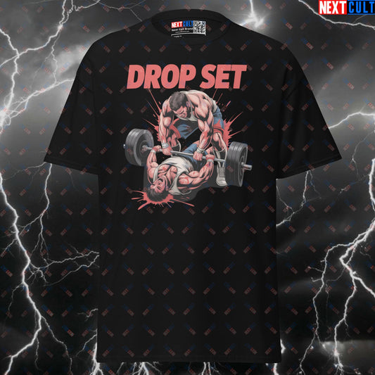 Funny Gym T-Shirt: Dropsets Are Tough Pump Cover for Lifters & Gymbros | Fitness Meme Tee T-shirts Bodybuilding Fitness Gym Powerlifting Pump Cover Workout Next Cult Brand