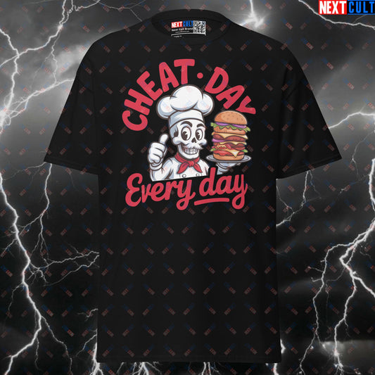 Cheat Day Everyday Funny Gym Shirt - Fast Food Burger Pump Cover Top for Gym Bros & Lifters T-shirts Fast Food Fitness Gym Pump Cover Workout Next Cult Brand