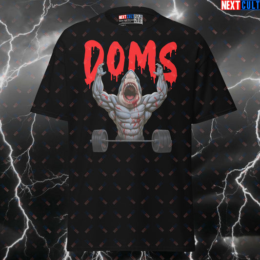 Funny Gym Meme Shirt: Jaws DOMS Attack Horror Tee for Lifters & Gymbros Pump Cover T-shirts Bodybuilding Fitness Gym Powerlifting Pump Cover Workout Next Cult Brand