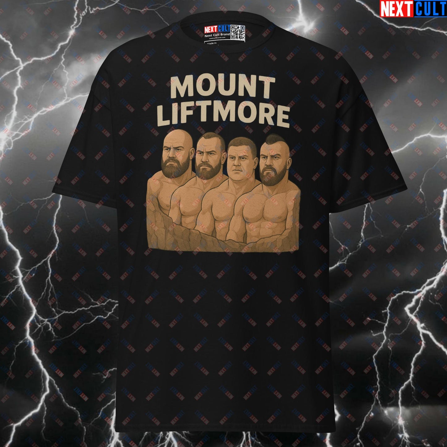 Mount Liftmore Strongman Funny Gym T-Shirt | Brian Shaw & Eddie Hall Pump Cover Tee Next Cult Brand