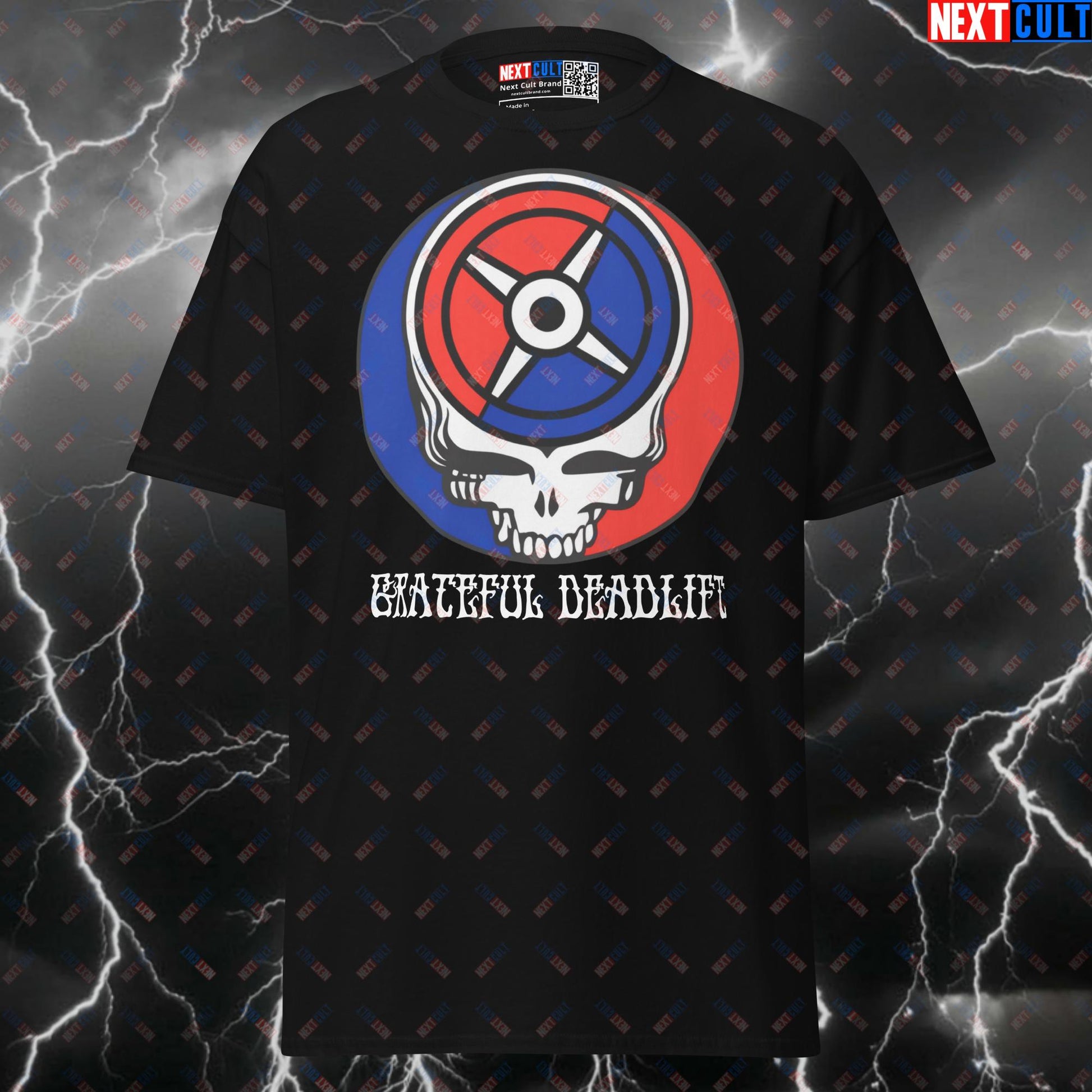 Grateful Deadlift Funny Gym Shirt | Rock Music Bodybuilding Pump Cover Tee for Lifters T-shirts Bodybuilding Fitness Grateful Dead Gym Leg Day Powerlifting Pump Cover Rock Music Workout Next Cult Brand