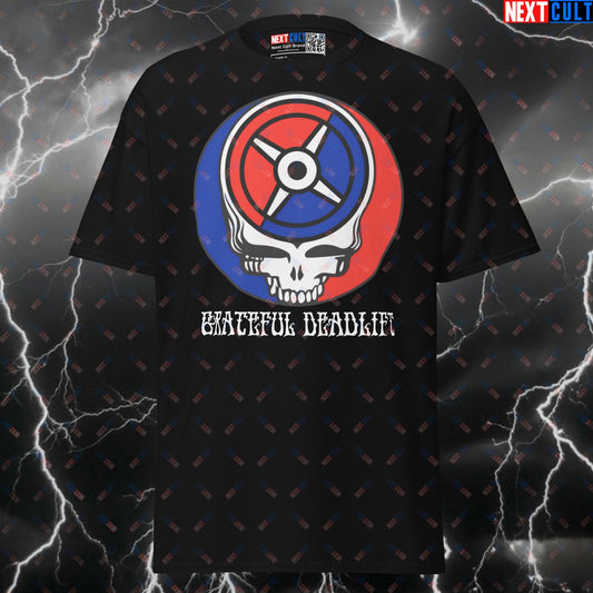 Grateful Deadlift Funny Gym Shirt | Rock Music Bodybuilding Pump Cover Tee for Lifters T-shirts Bodybuilding Fitness Grateful Dead Gym Leg Day Powerlifting Pump Cover Rock Music Workout Next Cult Brand