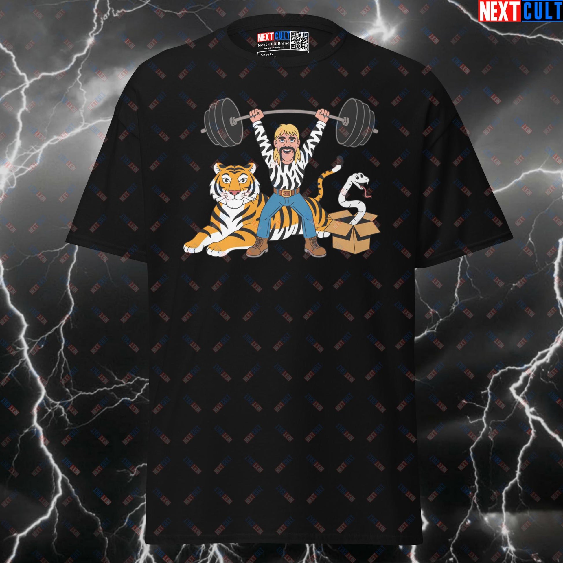 Funny Tiger King Joe Exotic Pump Cover Gym Tee - Meme Workout T-Shirt for Lifters & Gains T-shirts Bodybuilding Fitness Gym Powerlifting Pump Cover TV Workout Next Cult Brand