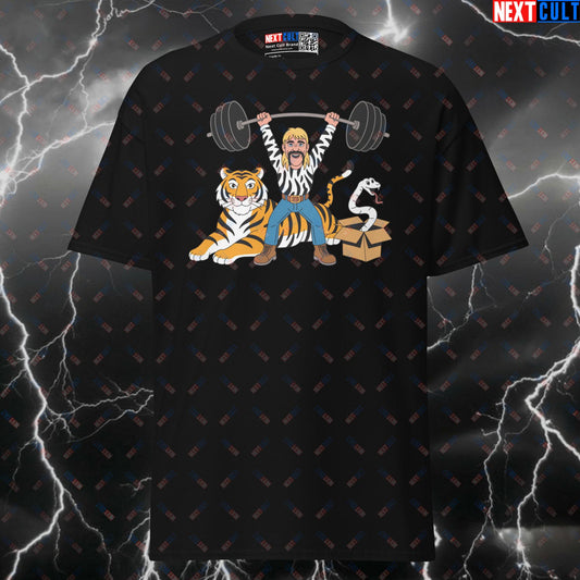 Funny Tiger King Joe Exotic Pump Cover Gym Tee - Meme Workout T-Shirt for Lifters & Gains T-shirts Bodybuilding Fitness Gym Powerlifting Pump Cover TV Workout Next Cult Brand