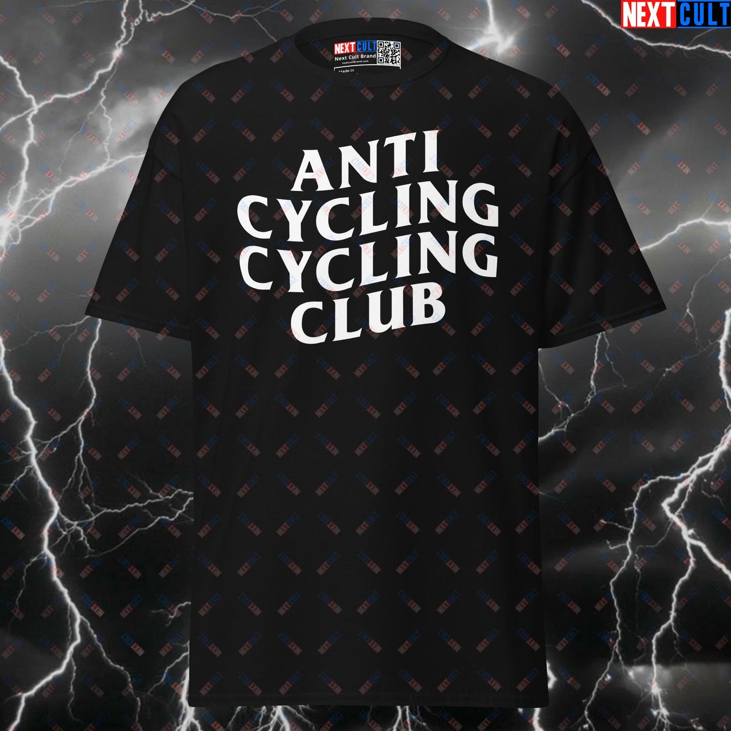 Anti Cycling Cycling Club Funny Gym T-Shirt - Ironic Cardio Meme Tee for Lifters & Gymbros Pump Cover Top T-shirts Cardio Fitness Gym Pump Cover Workout Next Cult Brand