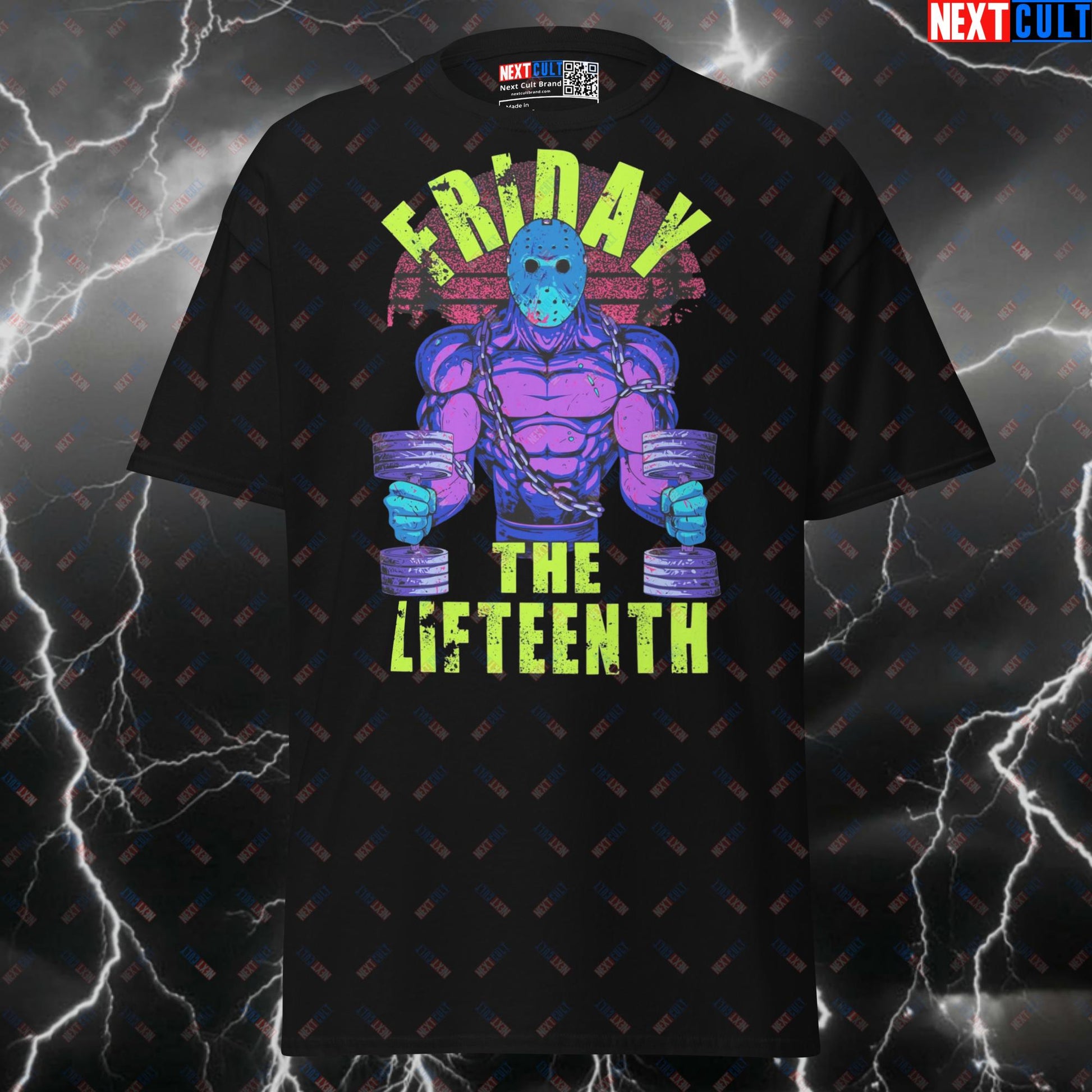 Funny Gym Meme Shirt: Friday The Lifteenth Jason Voorhees Pump Cover Tee for Lifters & Gains T-shirts Bodybuilding Films Fitness Gym Halloween Powerlifting Pump Cover Workout Next Cult Brand