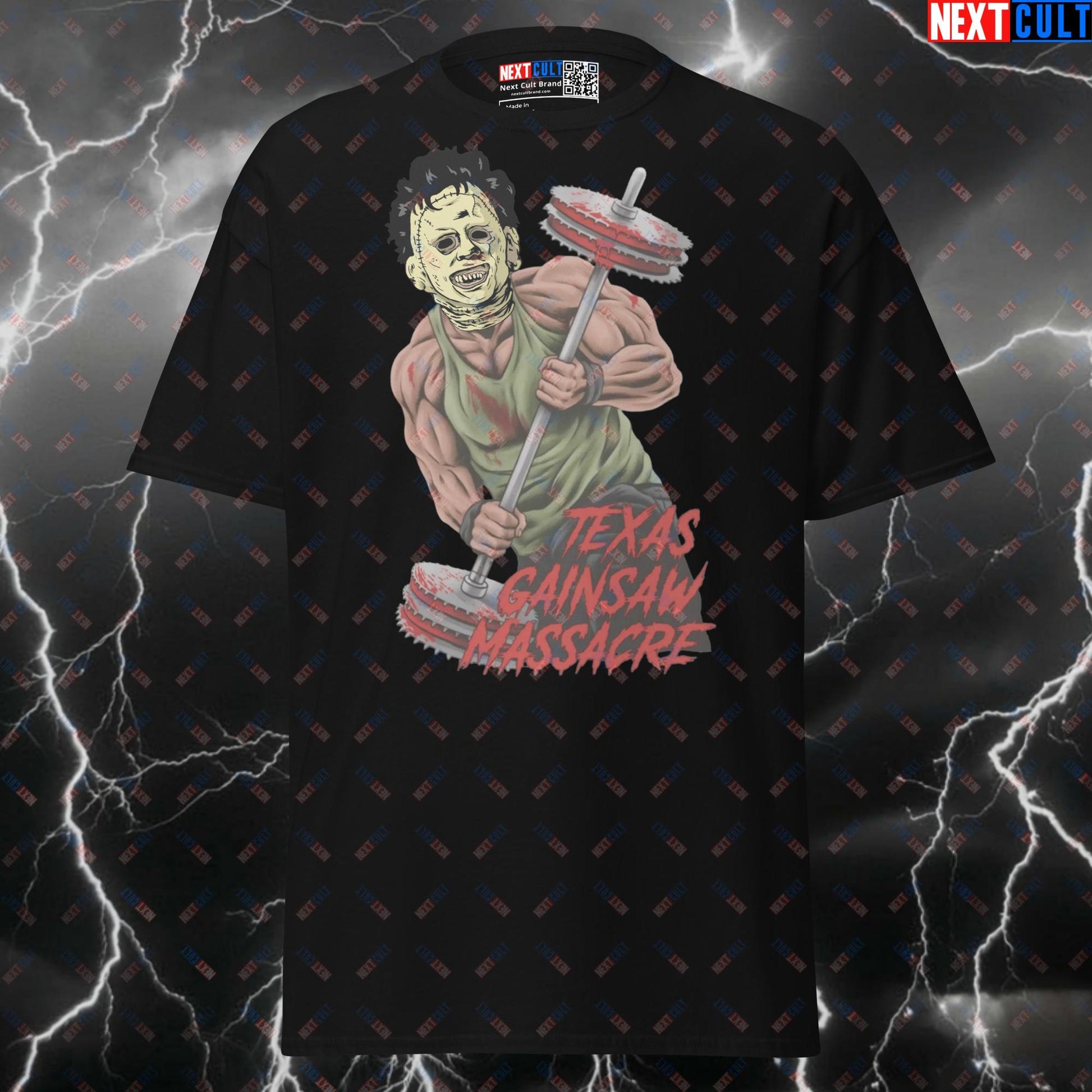 Texas Gainsaw Massacre Funny Gym Shirt - Leatherface Horror Meme Pump Cover Tee for Lifters T-shirts Bodybuilding Films Fitness Gym Halloween Powerlifting Pump Cover Workout Next Cult Brand