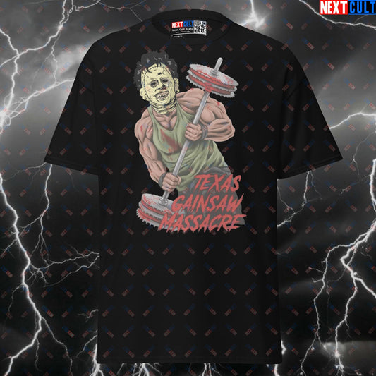 Texas Gainsaw Massacre Funny Gym Shirt - Leatherface Horror Meme Pump Cover Tee for Lifters T-shirts Bodybuilding Films Fitness Gym Halloween Powerlifting Pump Cover Workout Next Cult Brand