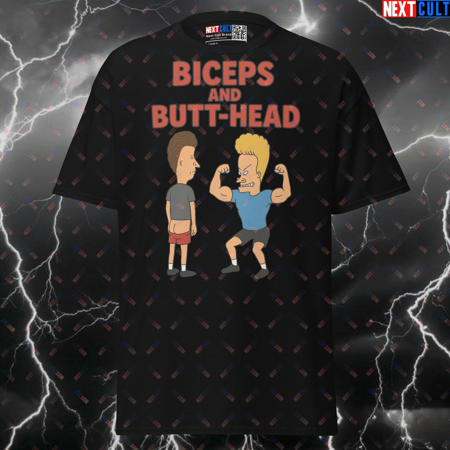 Beavis and Butt-Head Big Biceps & Booty Pump Cover Gym Meme Graphic Tee T-shirts Beavis and Butt-Head Bodybuilding Fitness Gym Pump Cover TV Workout Next Cult Brand
