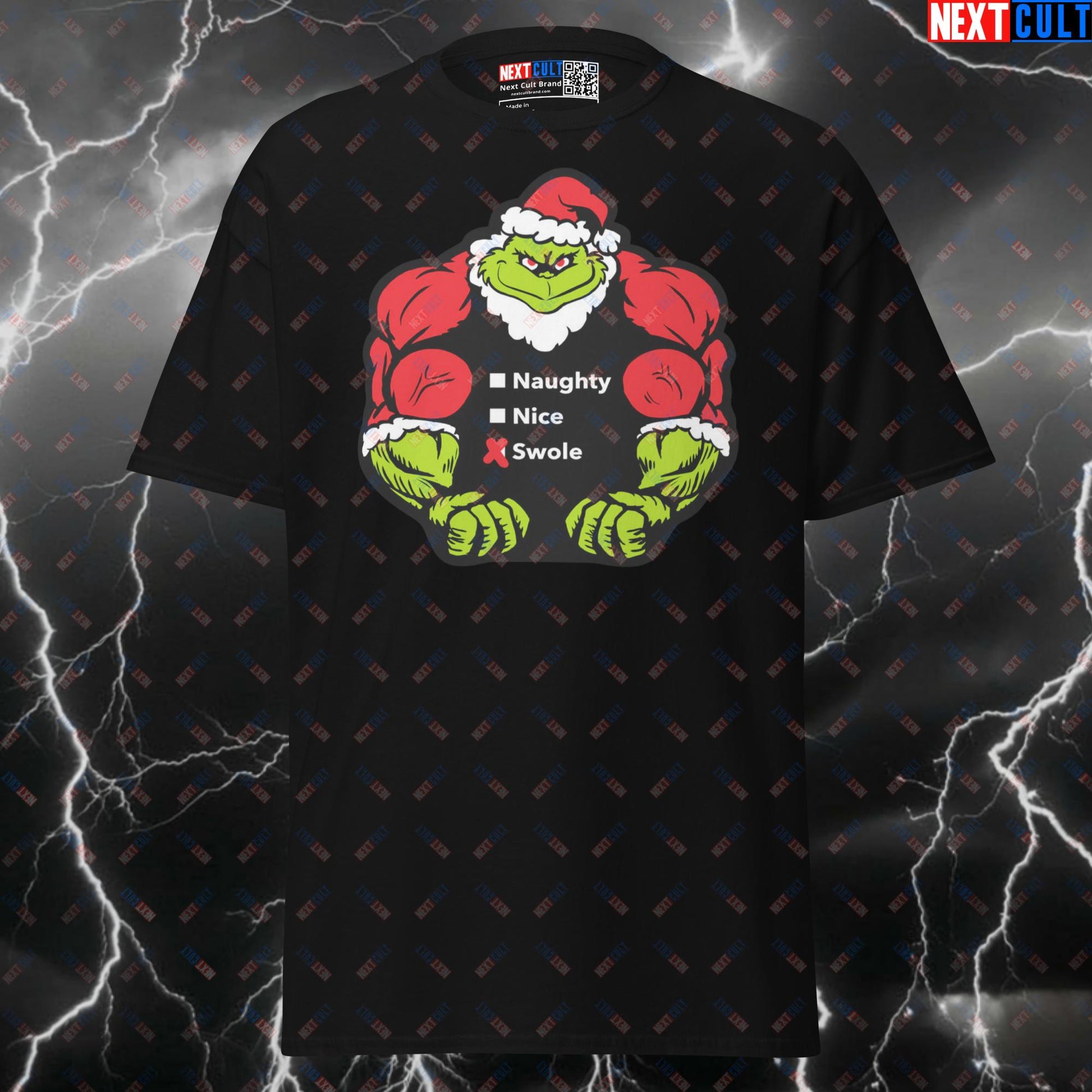 Swole Grinch Funny Gym Shirt - Christmas Fitness Meme Tee & Liftmas Pump Cover Top T-shirts Bodybuilding Christmas Films Fitness Gym Pump Cover Workout Next Cult Brand