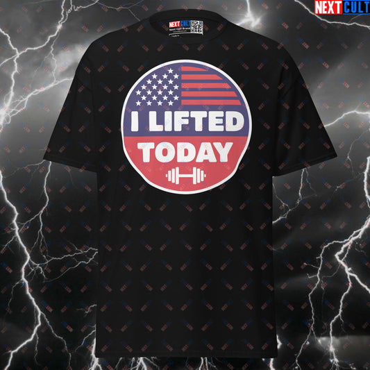 I Lifted Today Patriotic Pump Cover - 4th of July Funny Gym Shirt & USA Voting Sticker Style Graphic Tee T-shirts Bodybuilding Fitness Gym Pump Cover Workout Next Cult Brand