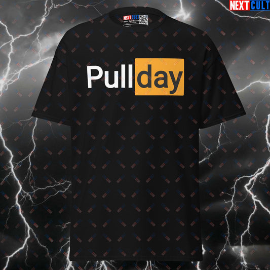 Funny Gym Shirt Pull Day Graphic Tee - Back & Biceps Workout Meme Pump Cover Top T-shirts Bodybuilding Fitness Gym Pump Cover Workout Next Cult Brand