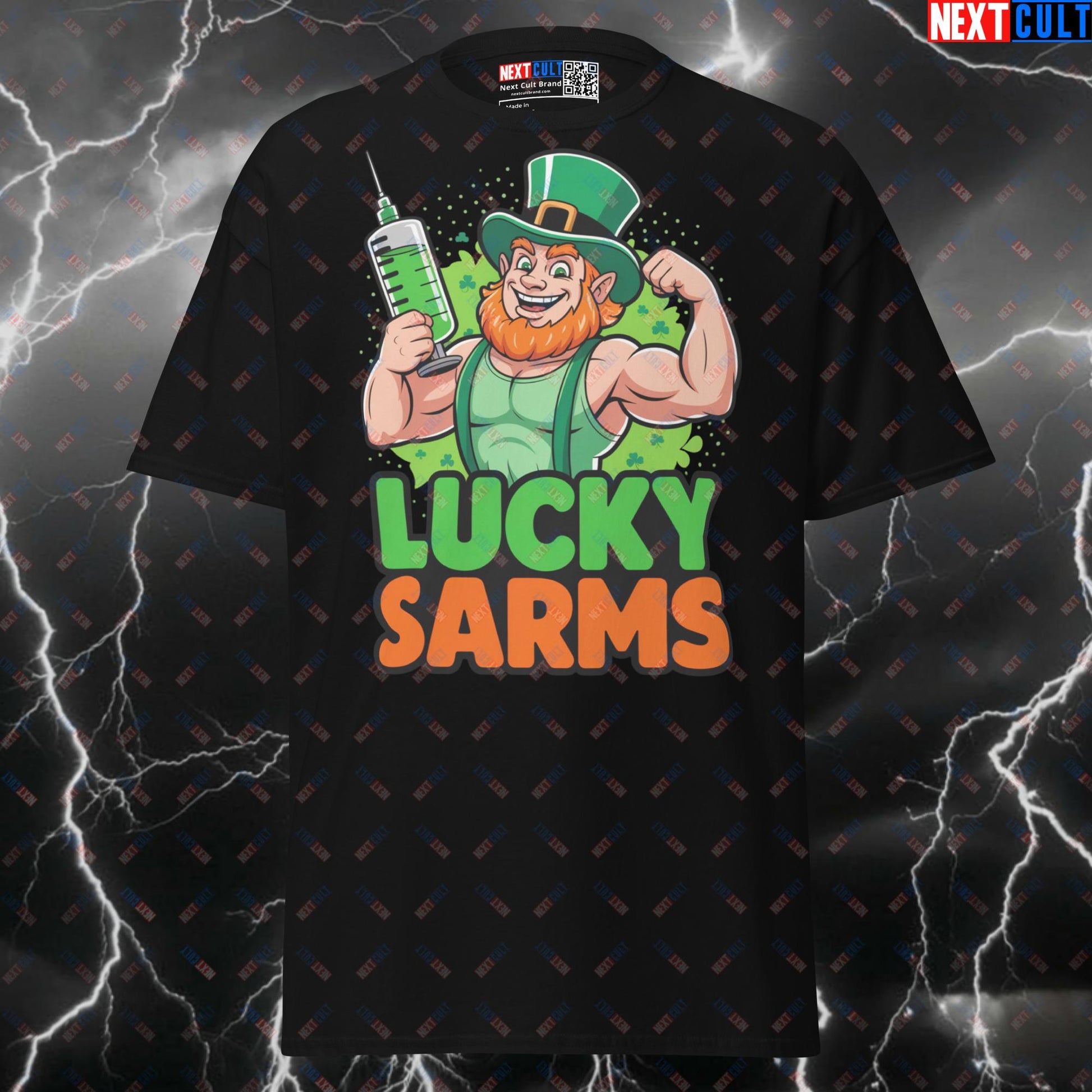 Lucky SARMS Not Natty Gym Meme Tee | Funny St Patrick's Day Workout Pump Cover Shirt T-shirts Fitness Gym Pump Cover St. Patrick's Day Steroids Workout Next Cult Brand