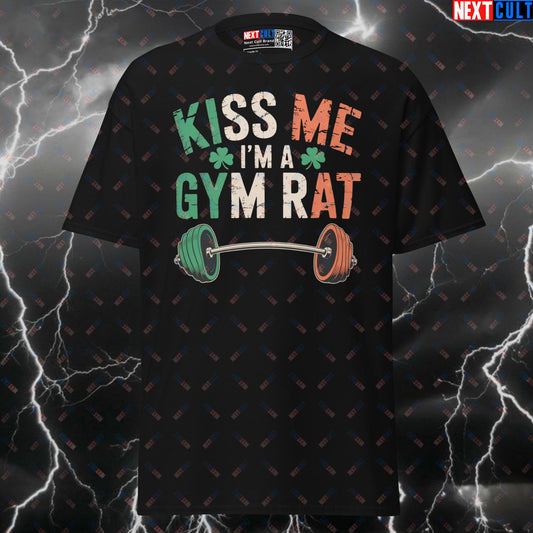 Kiss Me I'm A Gym Rat Funny Gym Shirt - Irish Workout Tee & Pump Cover for St. Patrick's Day T-shirts Bodybuilding Fitness Gym Powerlifting Pump Cover St. Patrick's Day Workout Next Cult Brand