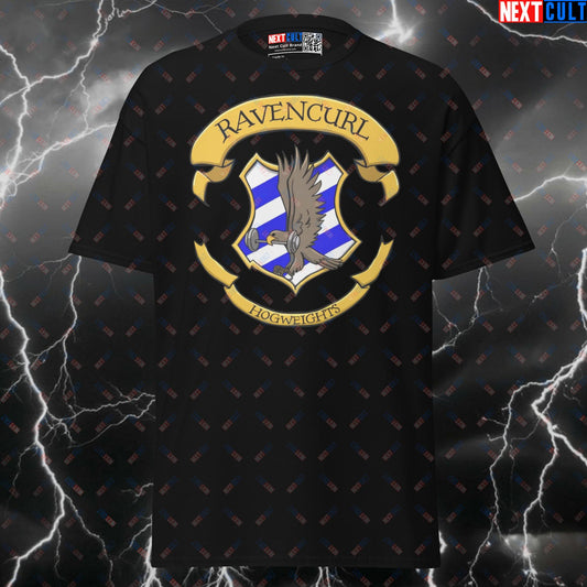 Ravencurl Hogweights Funny Gym T-Shirt | Harry Potter Workout Meme Tee & Pump Cover T-shirts Bodybuilding Books Films Fitness Gym Harry Potter Powerlifting Pump Cover Workout Next Cult Brand