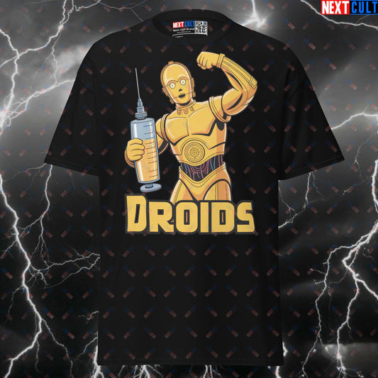 Not Natty Droid Pump Cover: Swole Wars Funny Gym T-Shirt for Lifters & Bodybuilding Meme Tee T-shirts Bodybuilding Films Fitness Gym Pump Cover Star Wars Steroids Workout Next Cult Brand