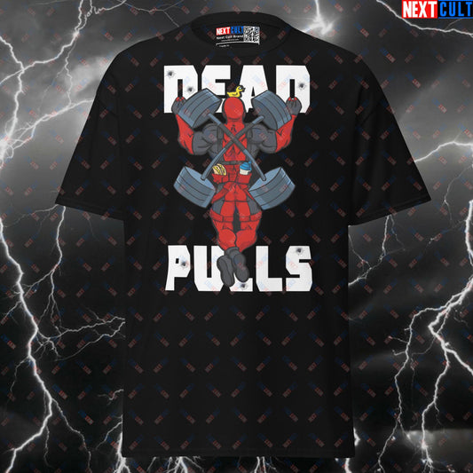 Dead Pulls Gym Meme Tee: Funny Superhero Workout Shirt for Lifters & Bodybuilding Pump Cover Graphic Top T-shirts Bodybuilding Calisthenics Deadpool Films Fitness Gym Pump Cover Superheroes Workout Next Cult Brand