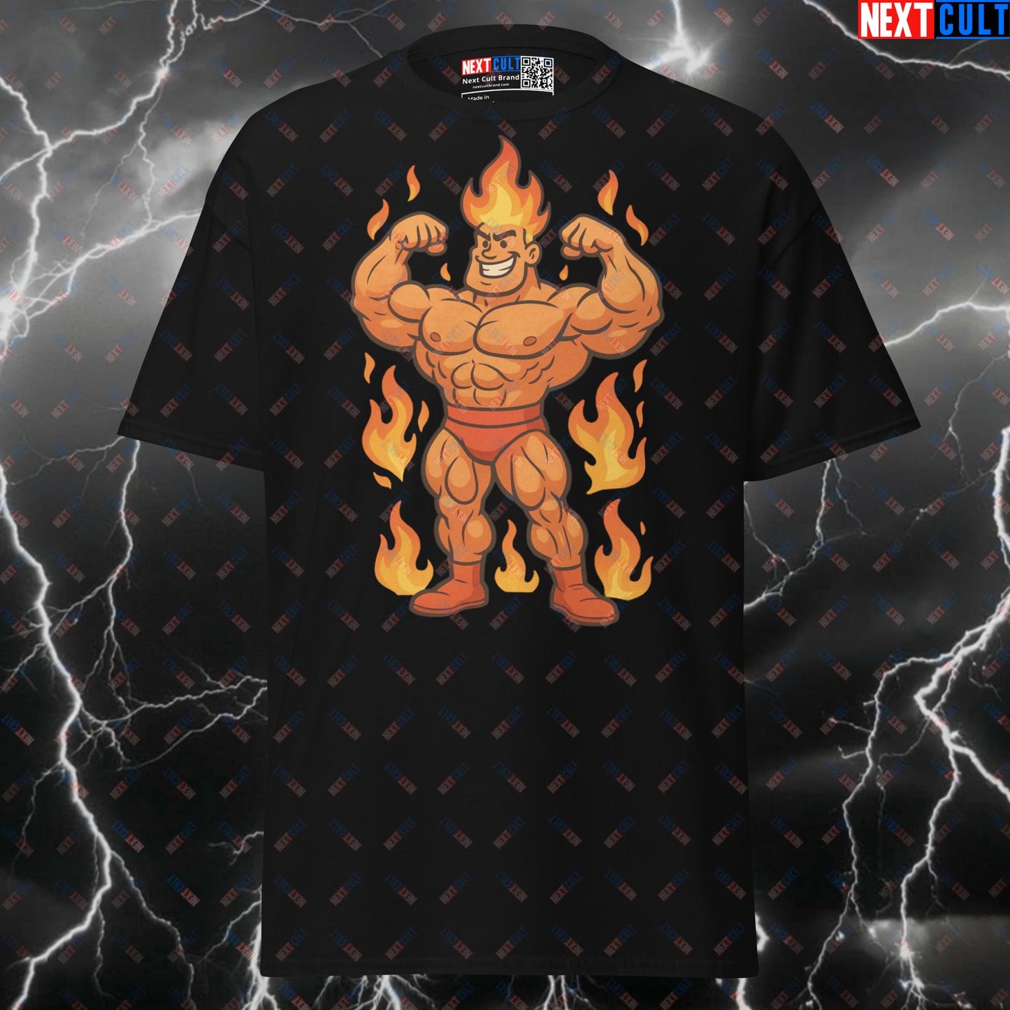 Feel The Burn Funny Gym T-Shirt - Muscles On Fire Graphic Tee & Gymbro Pump Cover Top T-shirts Bodybuilding Fitness Gym Powerlifting Pump Cover Workout Next Cult Brand