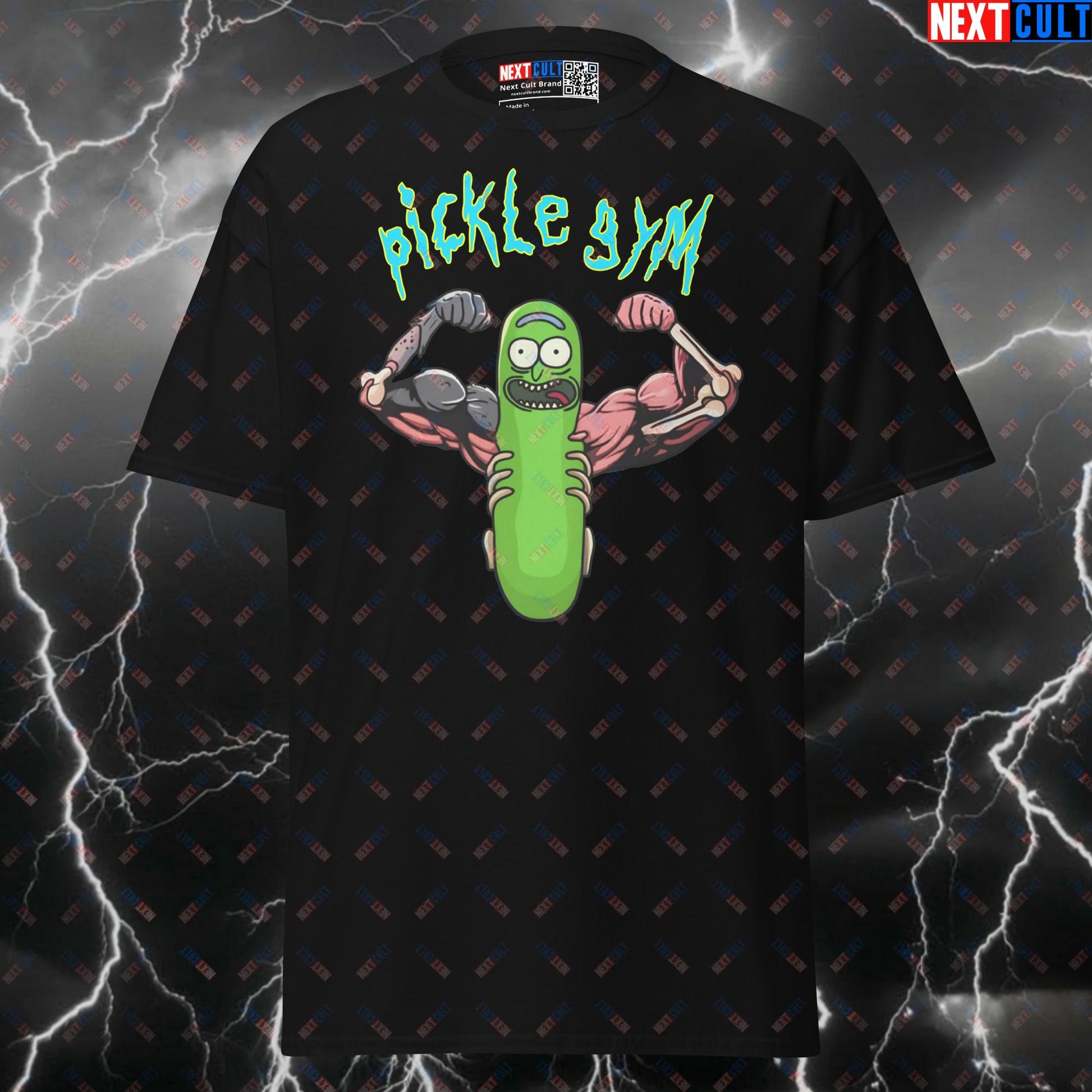 Funny Pickle Rick Gym T-Shirt - Meme Workout Tee & Pump Cover for Fitness Gains | Pickle Gym T-shirts Bodybuilding Fitness Gym Powerlifting Pump Cover Rick and Morty TV Workout Next Cult Brand