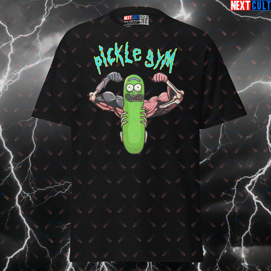 Funny Pickle Rick Gym T-Shirt - Meme Workout Tee & Pump Cover for Fitness Gains | Pickle Gym T-shirts Bodybuilding Fitness Gym Powerlifting Pump Cover Rick and Morty TV Workout Next Cult Brand
