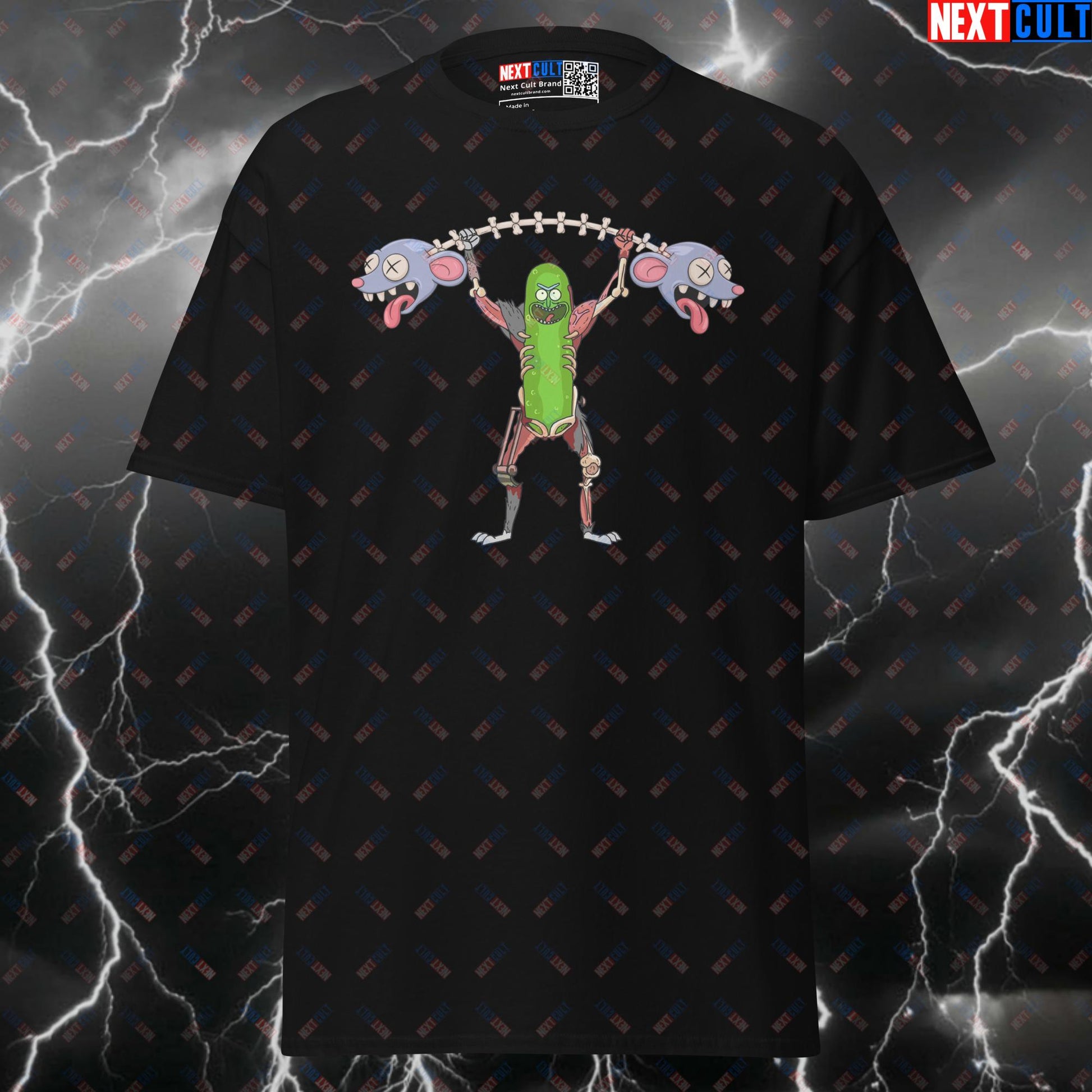Funny Pickle Rick Gym Shirt - Meme Workout Tee for Lifters & Rick and Morty Fitness Fans T-shirts Bodybuilding Fitness Gym Powerlifting Pump Cover Rick and Morty TV Workout Next Cult Brand