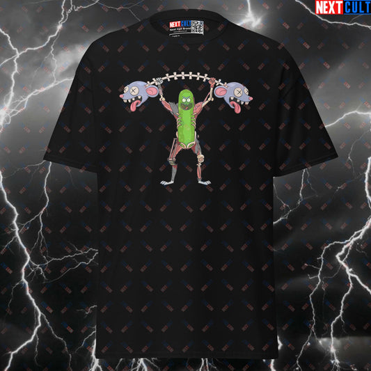Funny Pickle Rick Gym Shirt - Meme Workout Tee for Lifters & Rick and Morty Fitness Fans T-shirts Bodybuilding Fitness Gym Powerlifting Pump Cover Rick and Morty TV Workout Next Cult Brand