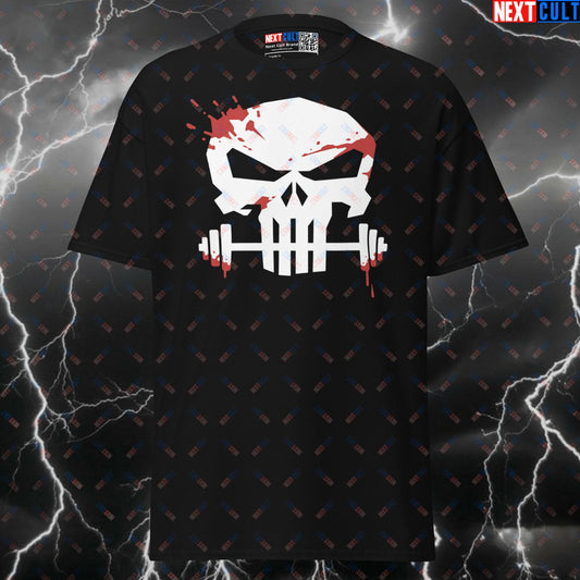 Gym Punisher Pump Cover Tee - Punish The Workout Funny Graphic T-Shirt For Lifters & Gymbros T-shirts Bodybuilding Films Fitness Gym Powerlifting Pump Cover Punisher Superheroes TV Workout Next Cult Brand