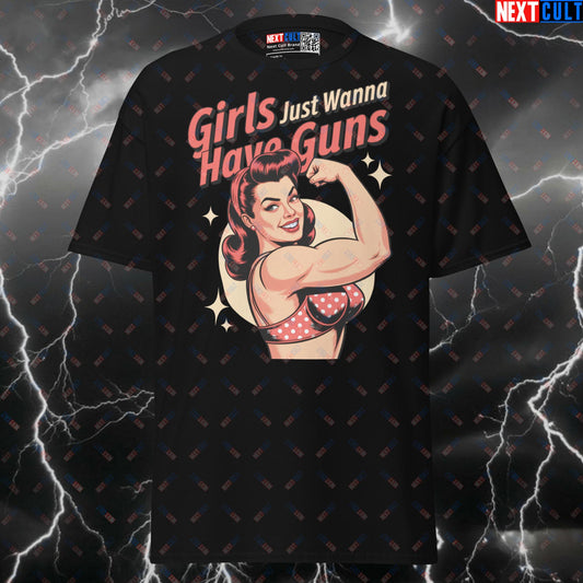 Girls Just Wanna Have Guns Gym Shirt | Funny Workout Pump Cover Tee for Huge Arms & Gains T-shirts Bodybuilding Fitness Gym Pump Cover Workout Next Cult Brand