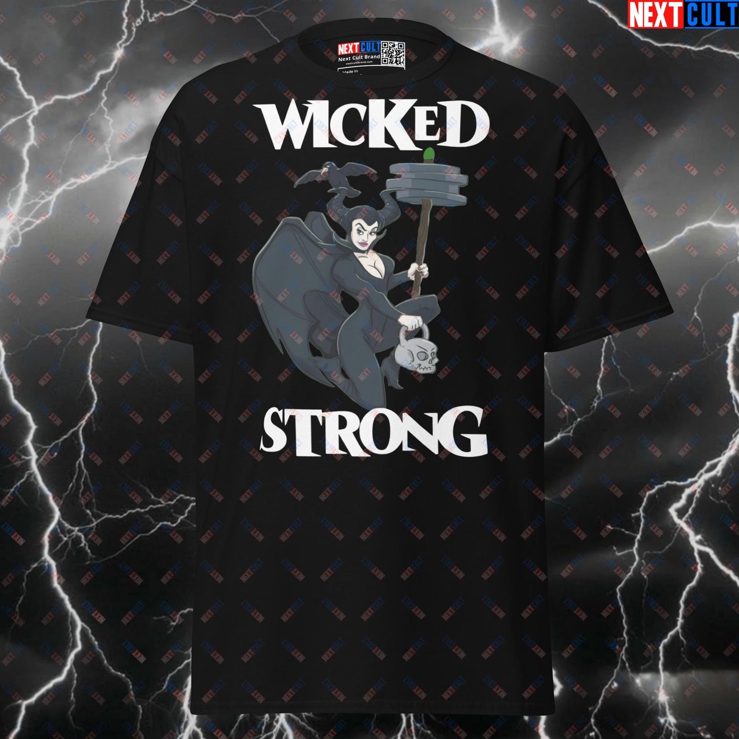 Wicked Strong Maleficent Gym Witch Pump Cover | Funny Halloween & Gym Workout Graphic Tee T-shirts Bodybuilding Films Fitness Gym Halloween Powerlifting Pump Cover Workout Next Cult Brand