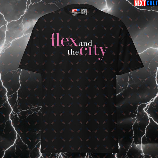 Flex and the City Funny Gym T-Shirt | Gym Meme Pump Cover Top for Lifters & Bodybuilding T-shirts Bodybuilding Fitness Gym Pump Cover TV Workout Next Cult Brand